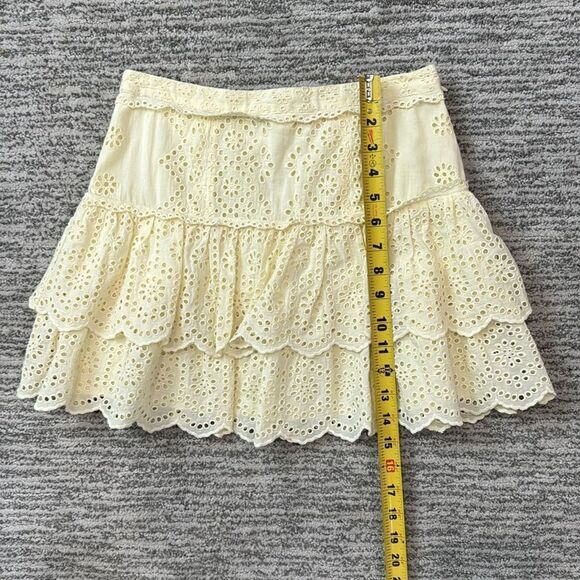 New LoveShackFancy Amy Skirt Yellow Eyelet Small revolve - Picture 6 of 11